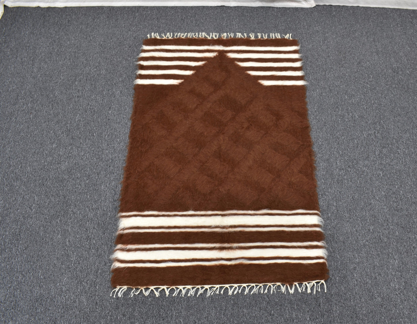 Yeni El Dokuma Namazlık Seccade Tiftik Yün Siirt Battaniyesi Kilim 5774