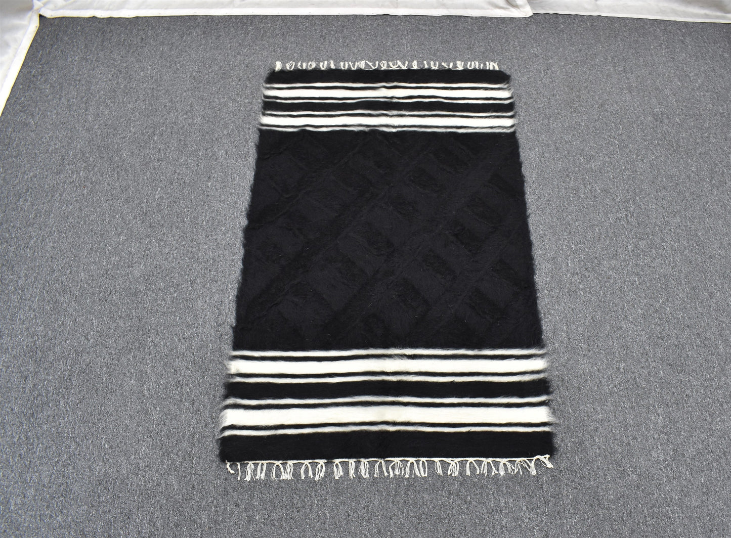 Yeni El Dokuma Nadir Tiftik Yün Siirt Battaniyesi Kilim 5775