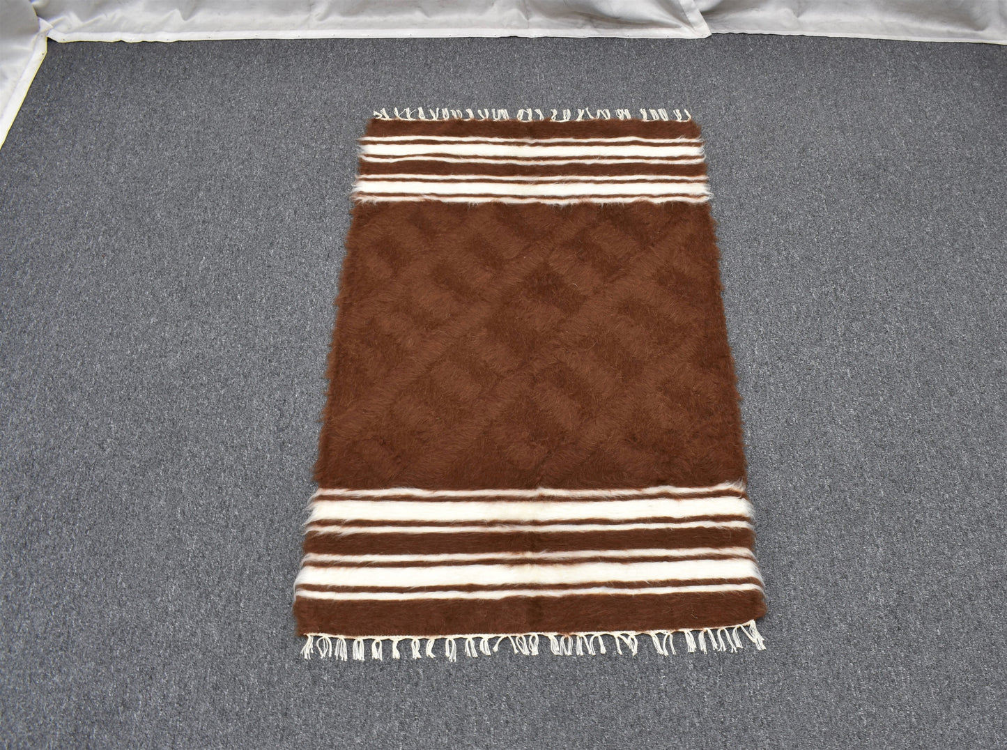 Yeni El Dokuma Tiftik Yün Siirt Battaniyesi Kilim 5776
