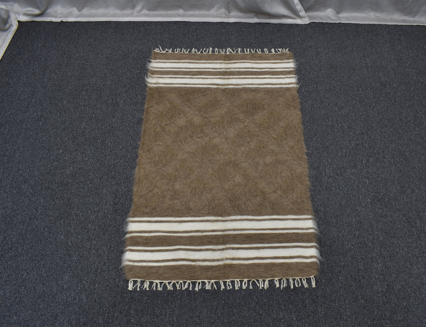Yeni El Dokuma Tiftik Yün Siirt Battaniyesi Kilim 5782