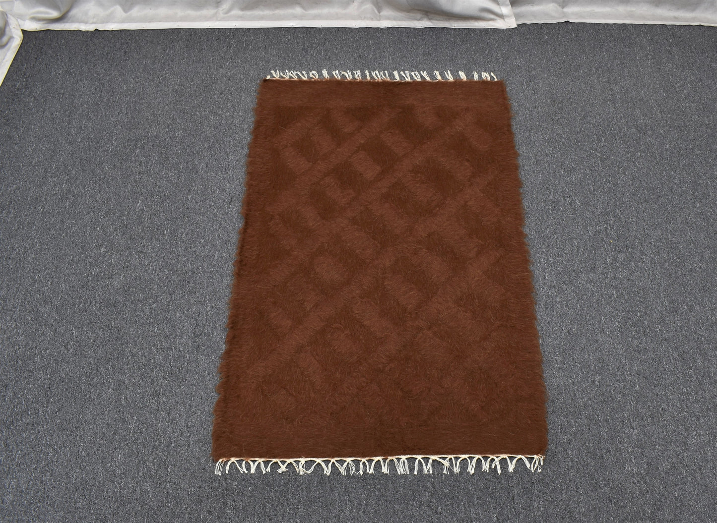 Yeni El Dokuma Tek Renk Tiftik Yün Siirt Battaniyesi Kilim 5783