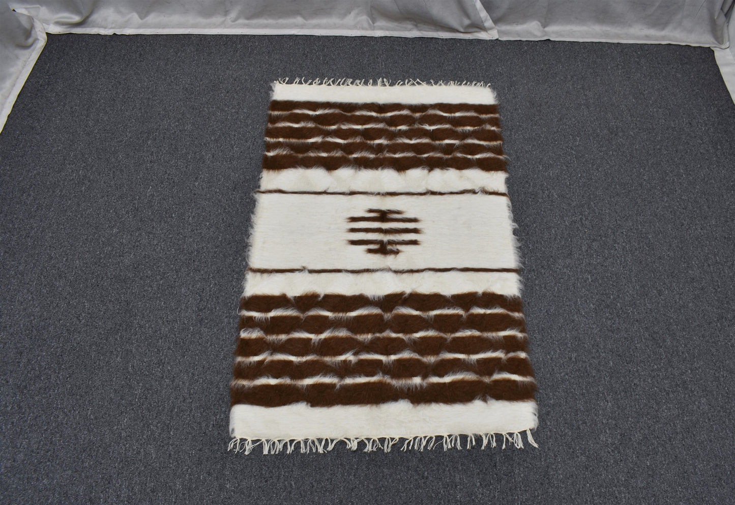 Yeni El Dokuma Tiftik Nadide Yün Siirt Battaniyesi Kilim 5785