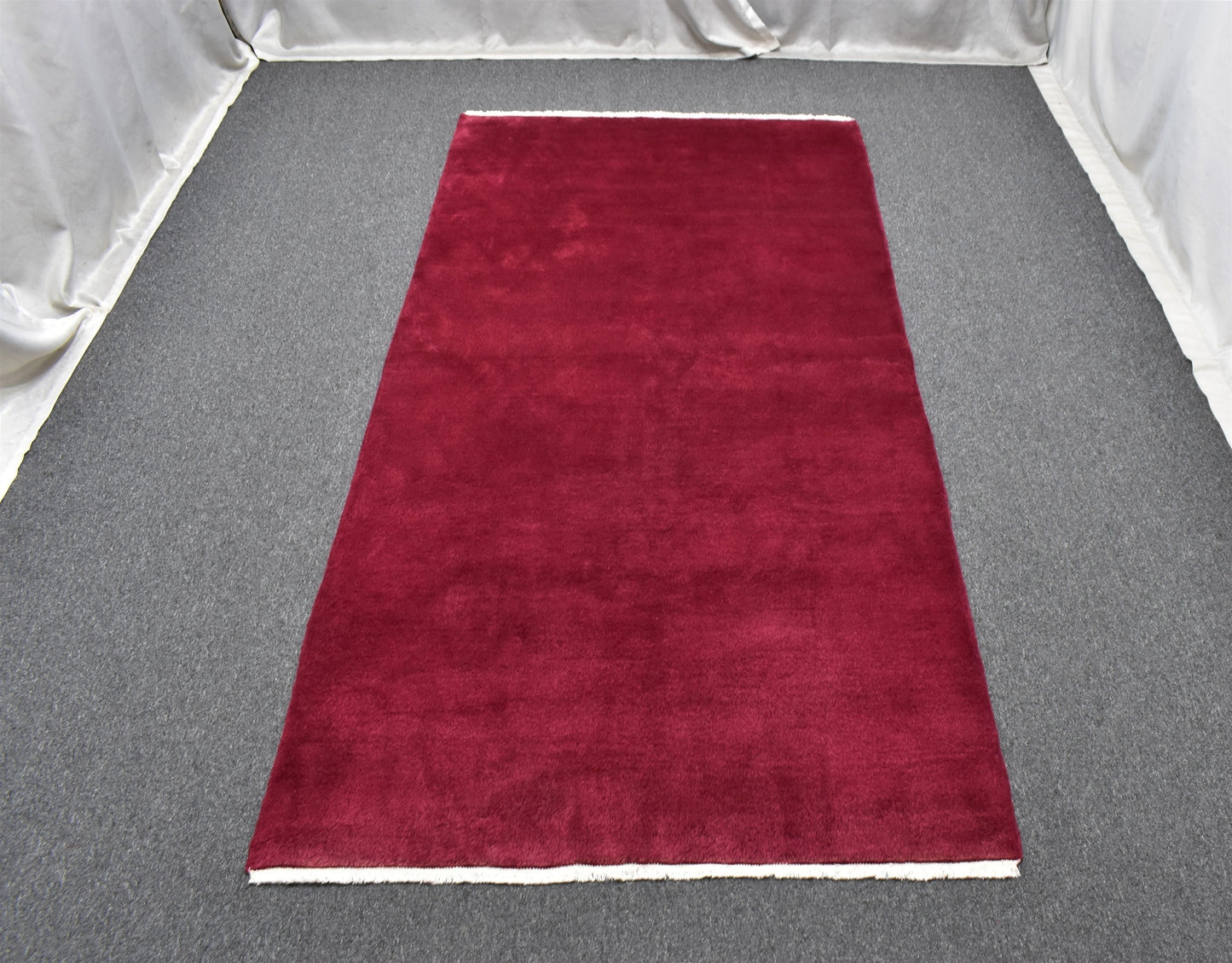 Yeni El Dokuma Başyapıt Tek Renk Koyu Kırmızı Burdur Yün Halı 5835