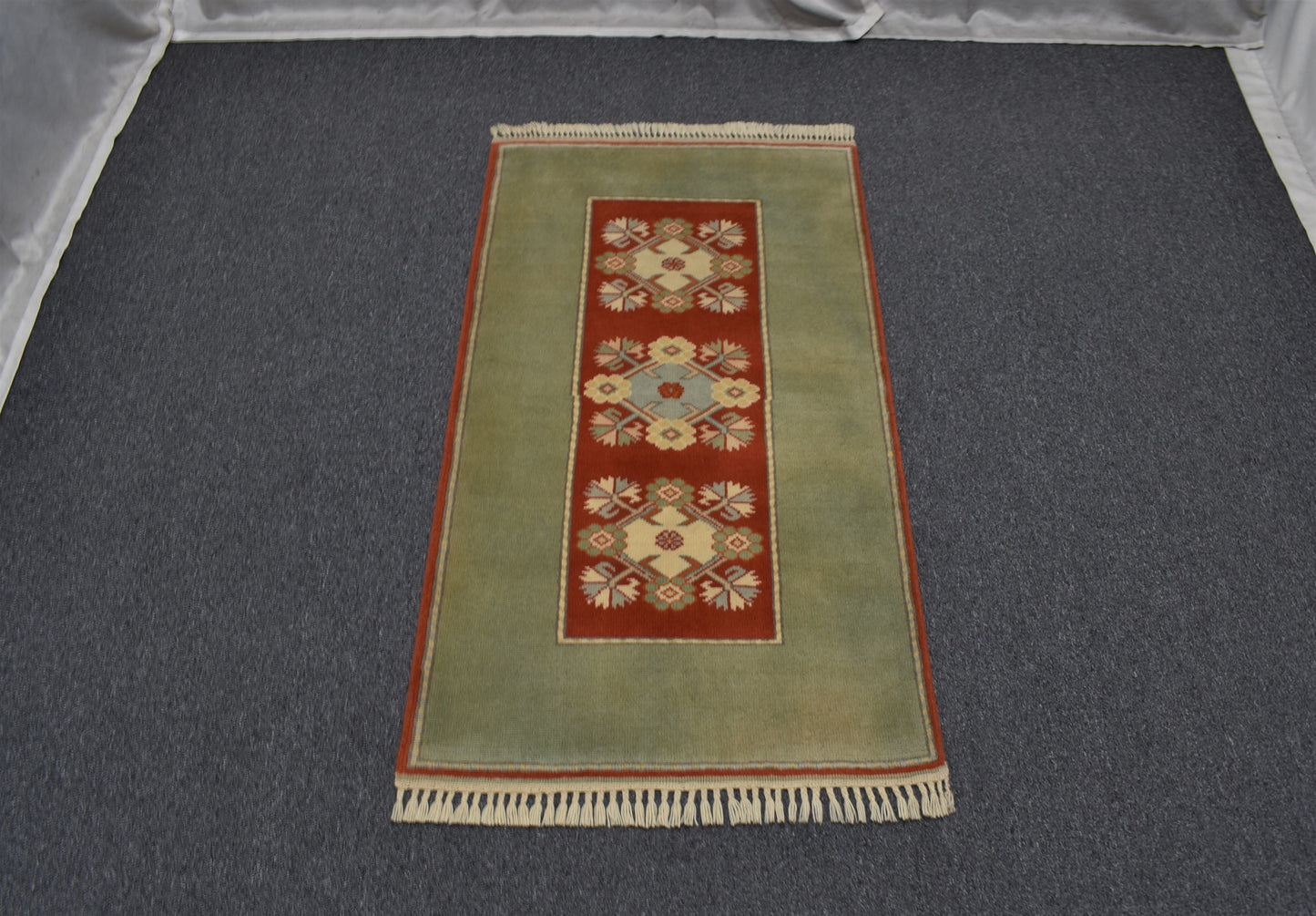 Yeni El Dokuma Modern Tarz Çiçekli Muğla Milas Yün Halı 5850