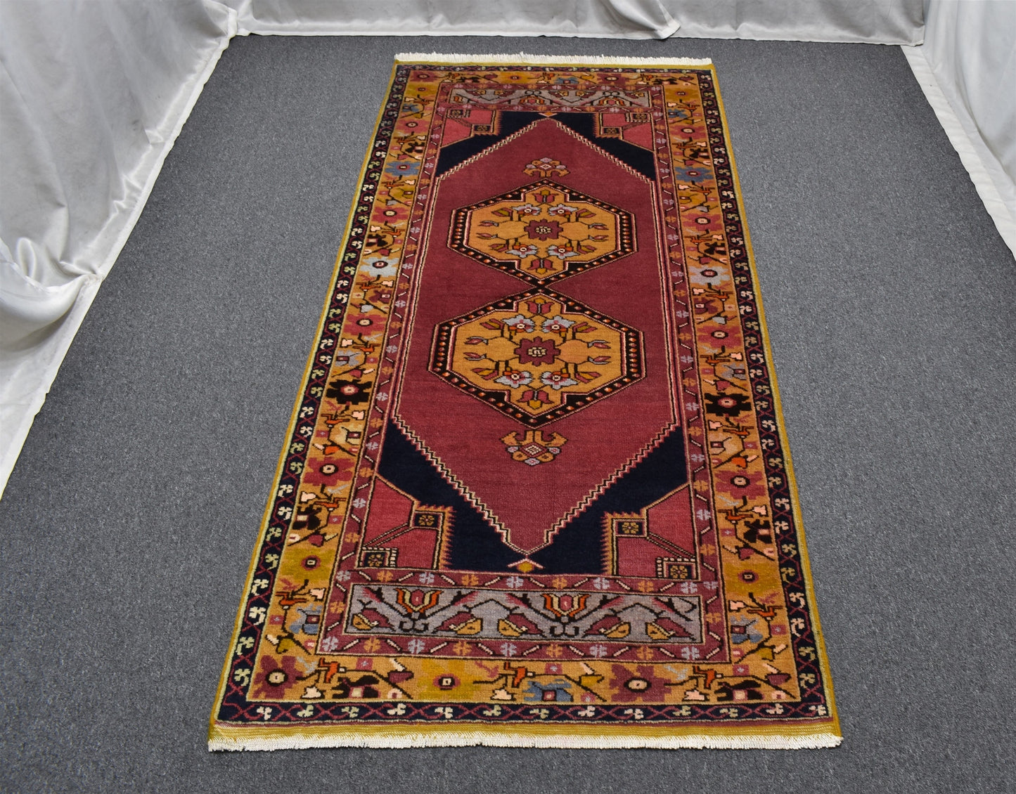 Yeni El Dokuma Benzersiz Nadir Niğde Maden Çamardı Yün Halı 5852