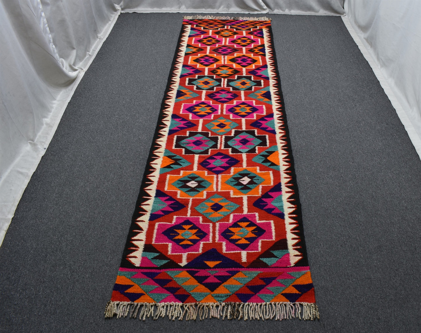 Yeni El Dokuma Başyapıt Otantik Herki Yolluk Yün Kilim 5862