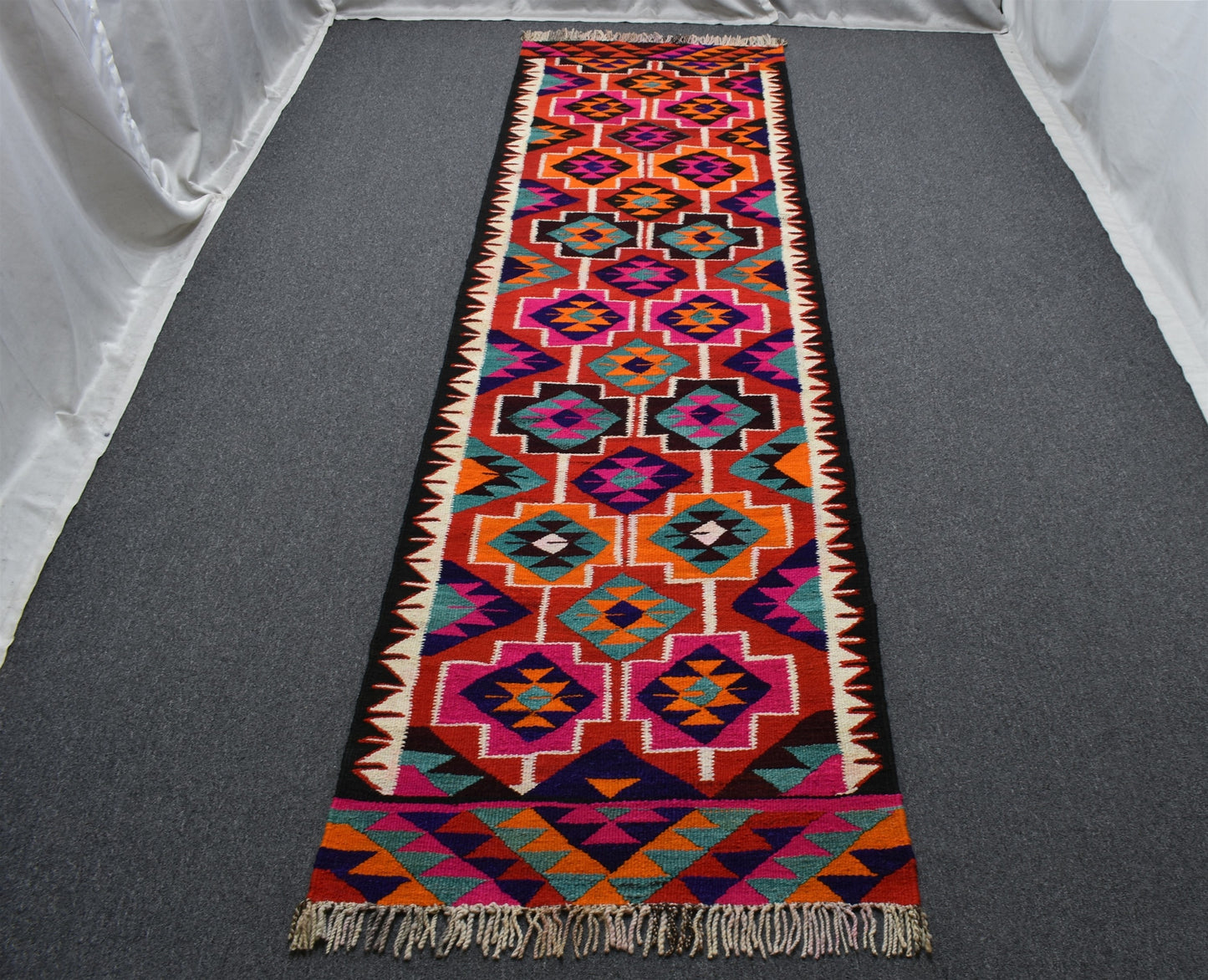 Yeni El Dokuma Başyapıt Otantik Herki Yolluk Yün Kilim 5862