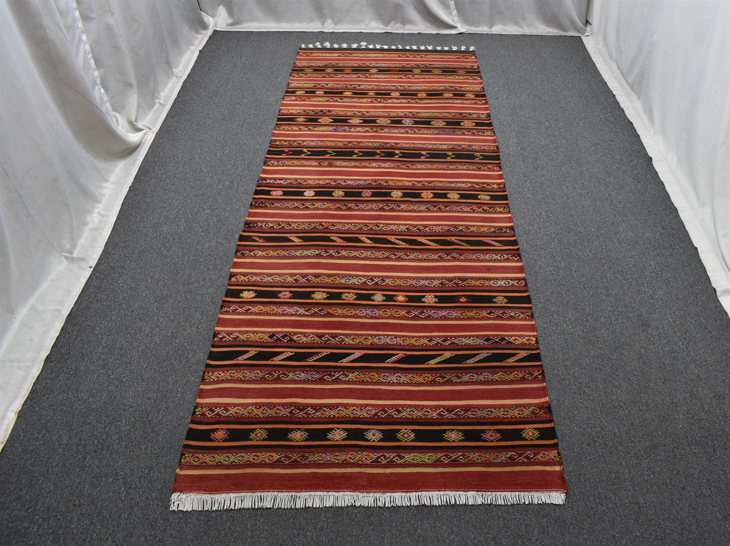 El Dokuması Başyapıt Yekpare Malatya Yolluk Yün Kilim 5869