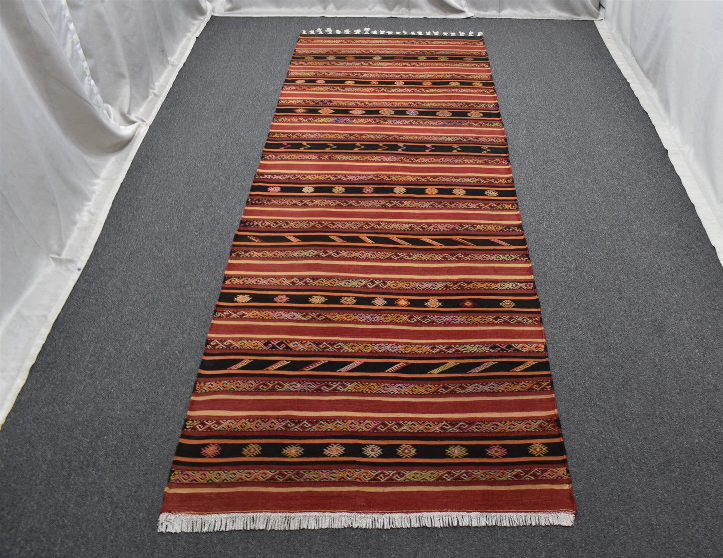 El Dokuması Başyapıt Yekpare Malatya Yolluk Yün Kilim 5869