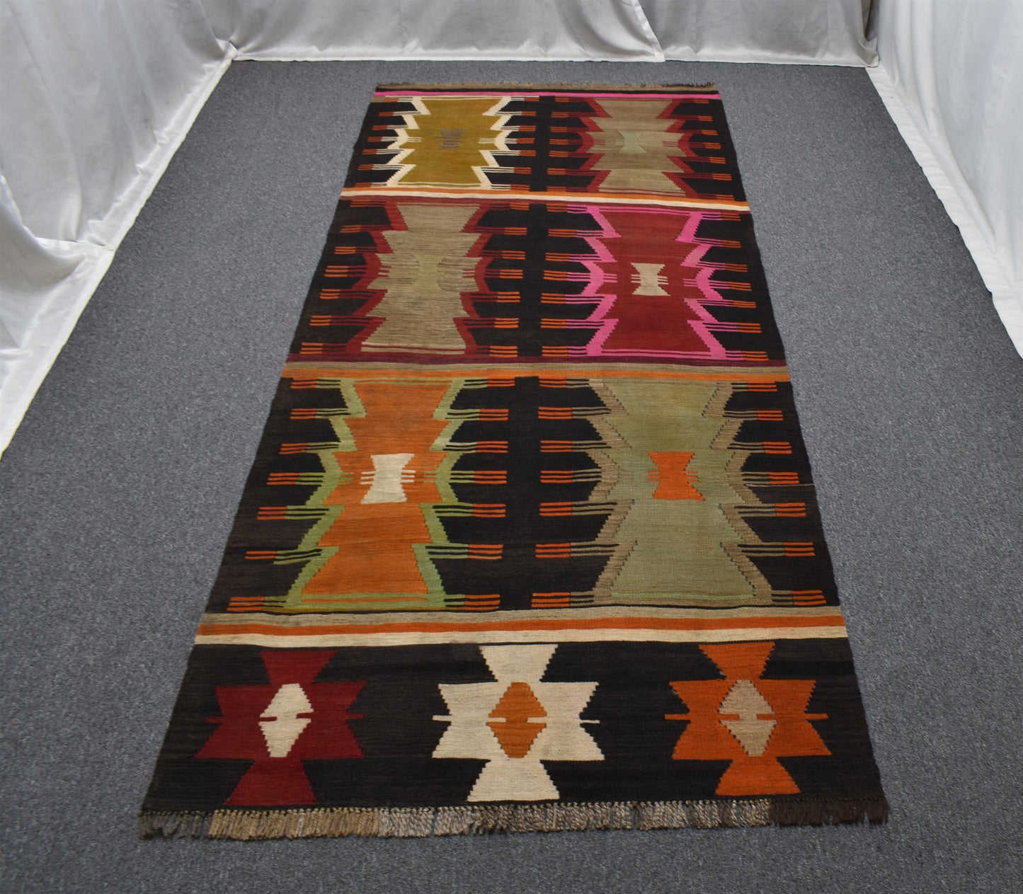 El Dokuma Olağanüstü Seçkin Cerit Yörükleri Meşhed İran Yün Kilim 5894