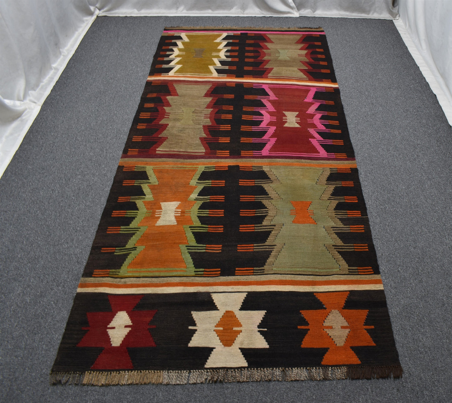El Dokuma Olağanüstü Seçkin Cerit Yörükleri Meşhed İran Yün Kilim 5894