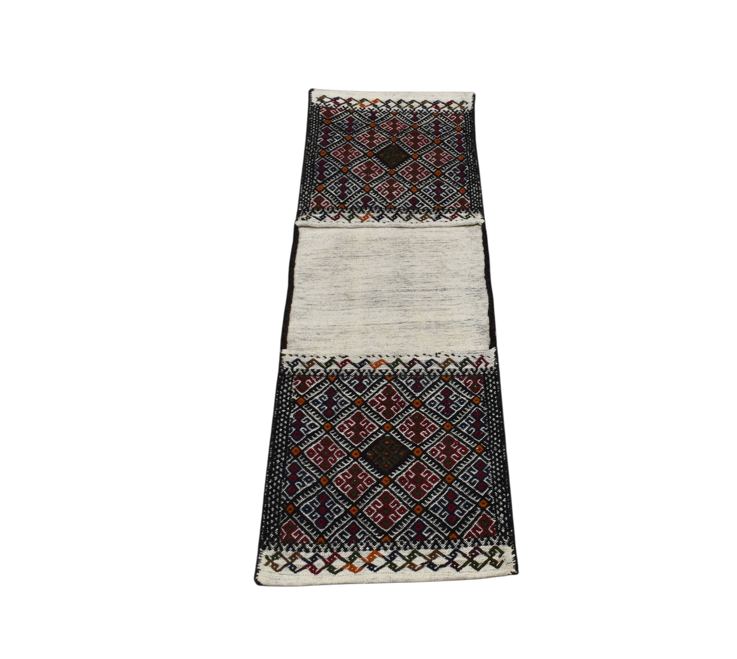 Yeni El Dokuma Çift Gözlü Yörük Pamuklu Yün Kilim Heybe 5912