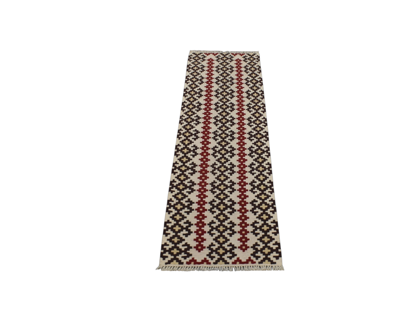 Yeni El Dokuma Otantik İnce Balıkesir Yörük Mini Yolluk Yün Kilim 5925