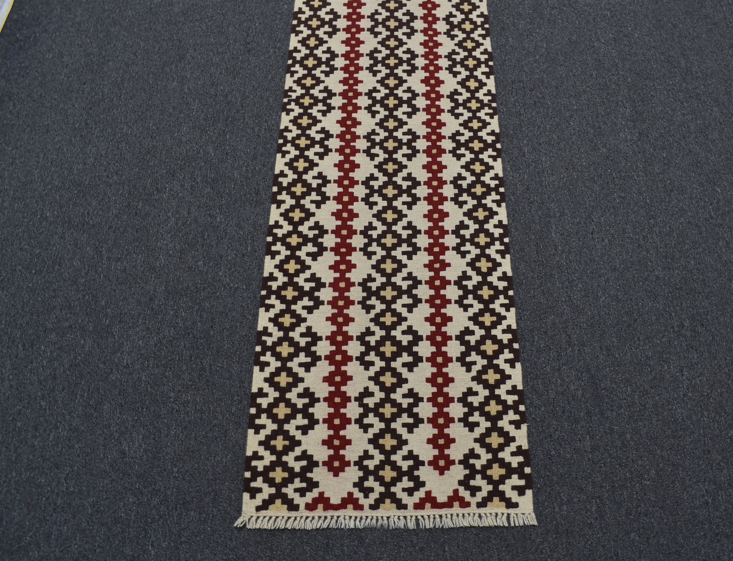Yeni El Dokuma Otantik İnce Balıkesir Yörük Mini Yolluk Yün Kilim 5925