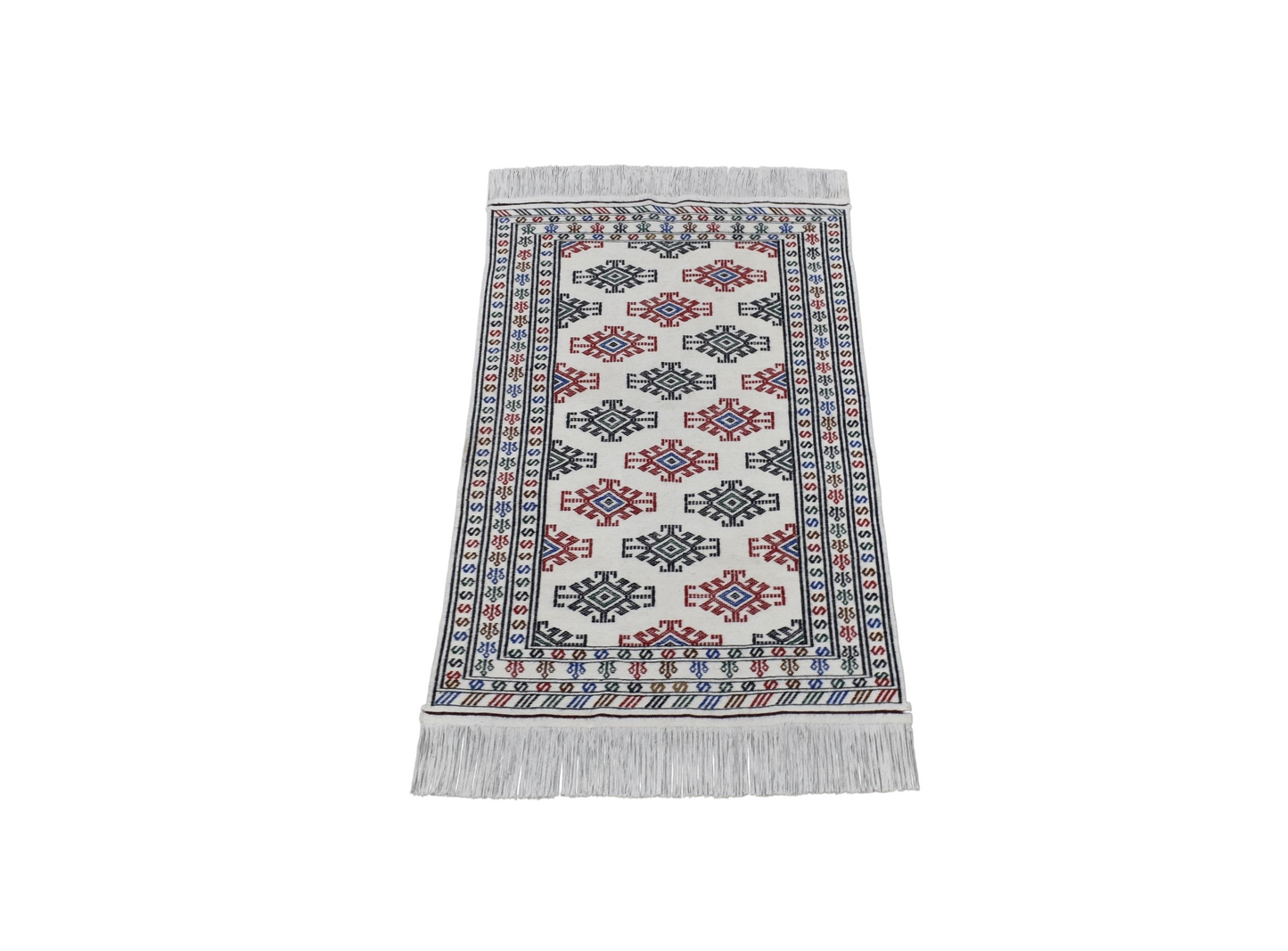 Yeni El Dokuma Cerit Yörükleri Meşhed İran Bukleli Pamuklu Yün Kilim 5934