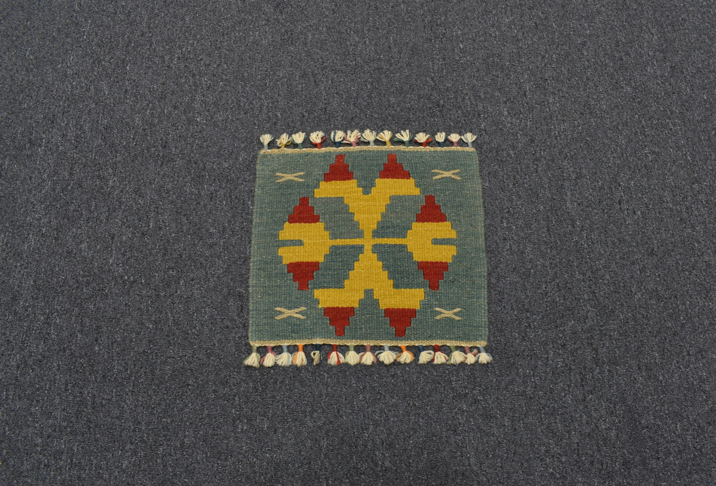 Yeni El Dokuma Kare Köşe Sandalye Minderi Pınarbaşı Kayseri Yün Kilim 5939