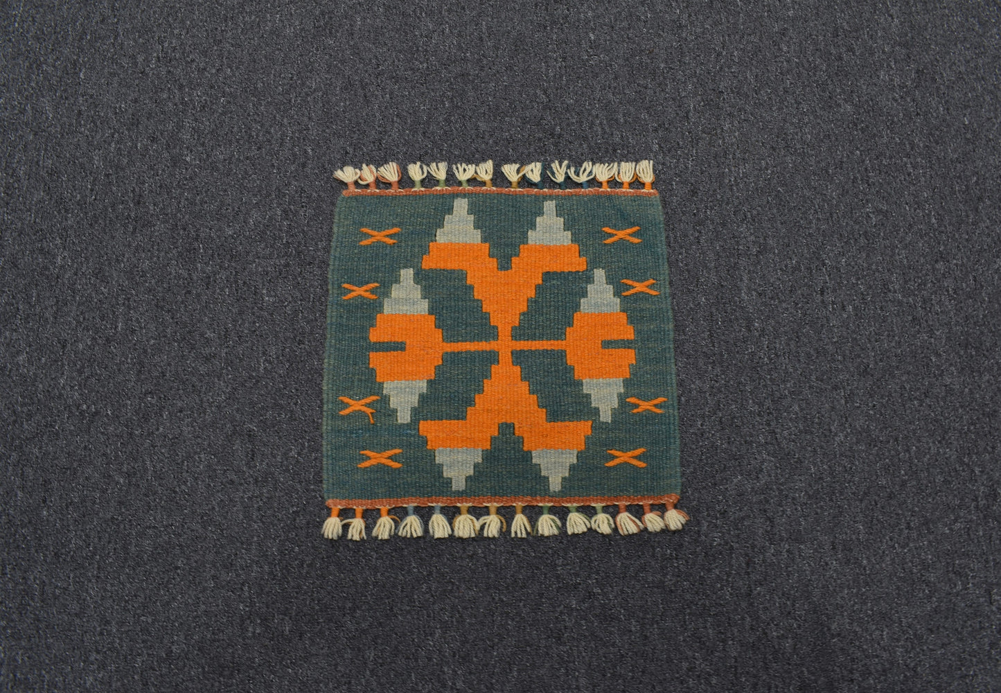Yeni El Dokuma Kare Köşe Sandalye Minderi Pınarbaşı Kayseri Yün Kilim 5973