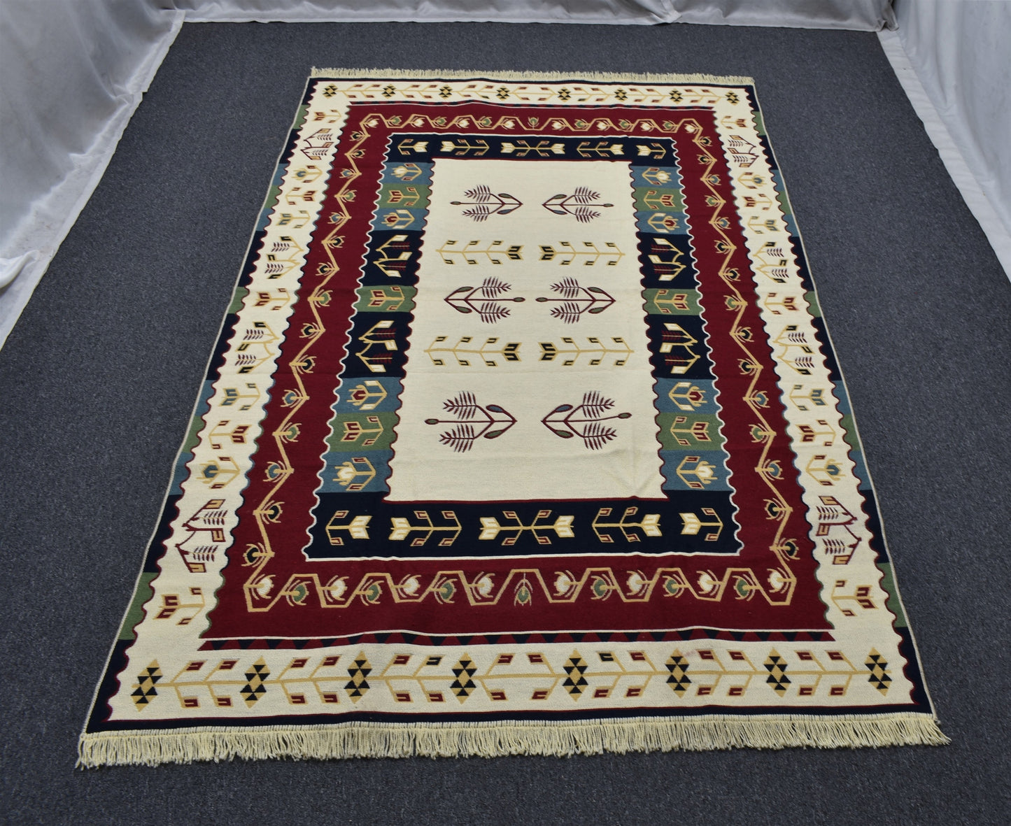 Yeni Çift Yüzlü Tasarım Büyük Makine Kilim 5976