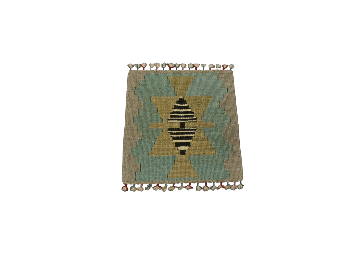 Yeni El Dokuma Kare Köşe Sandalye Minderi Pınarbaşı Kayseri Yün Kilim 5983