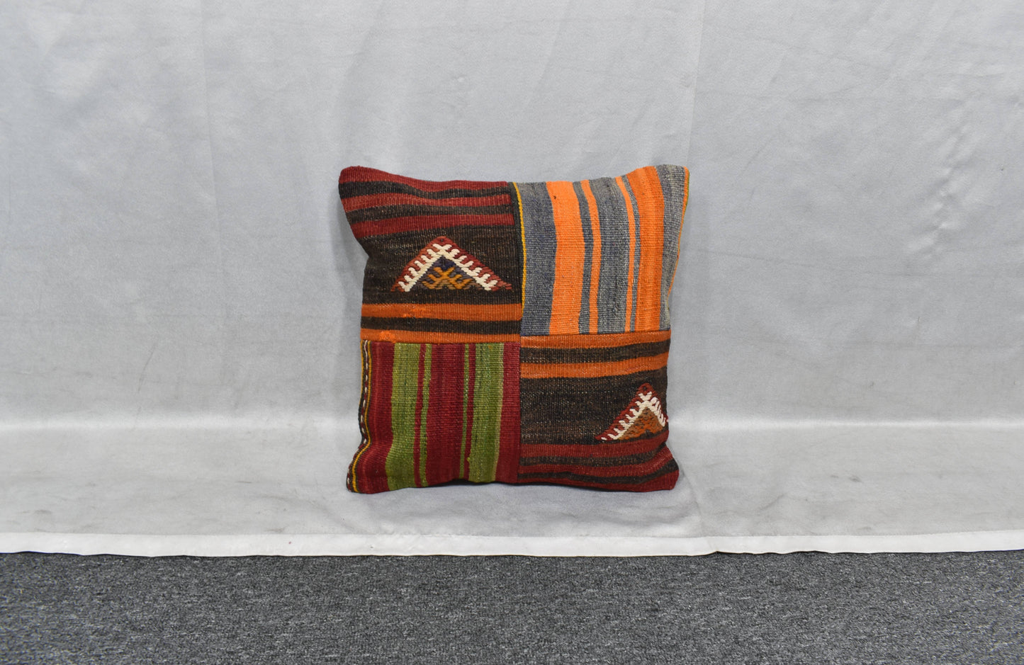 Yeni El Dokuma Patchwork Kırkyama Dekoratif Kilim Kırlent Yastık Kılıfı 6064