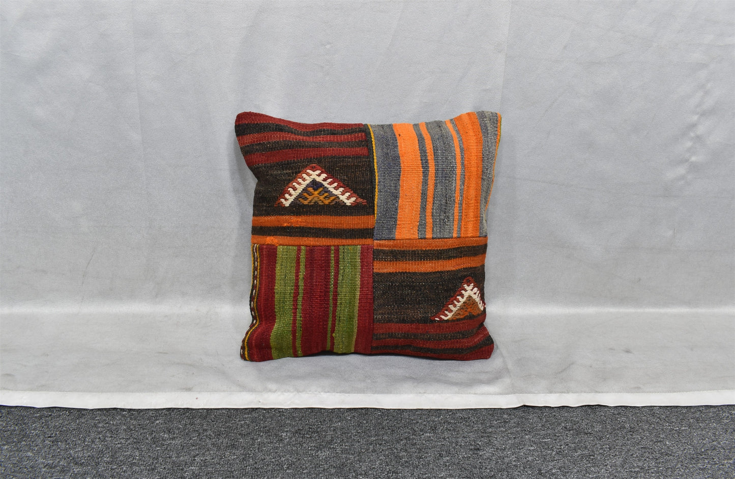 Yeni El Dokuma Patchwork Kırkyama Dekoratif Kilim Kırlent Yastık Kılıfı 6064