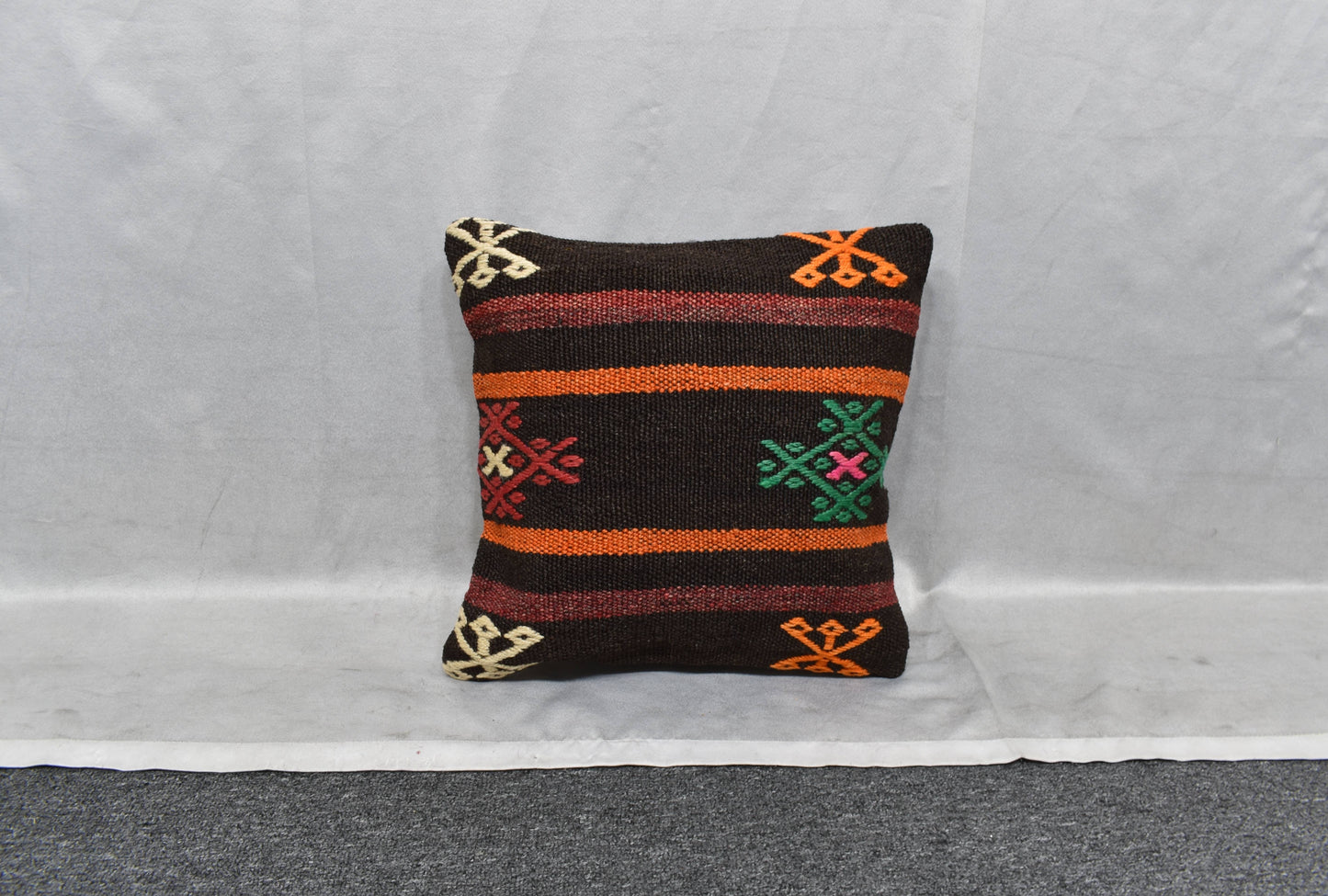 Yeni El Dokuma Dekoratif Kilim Kırlent Yastık Kılıfı 6081