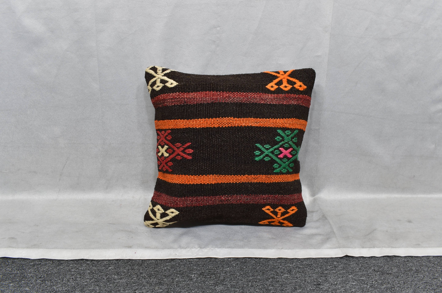 Yeni El Dokuma Dekoratif Kilim Kırlent Yastık Kılıfı 6081