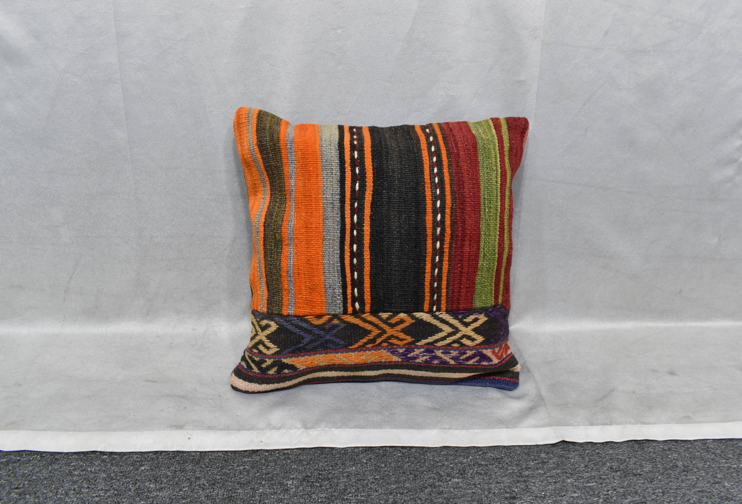 Yeni El Dokuma Patchwork Kırkyama Dekoratif Kilim Kırlent Yastık Kılıfı 6086