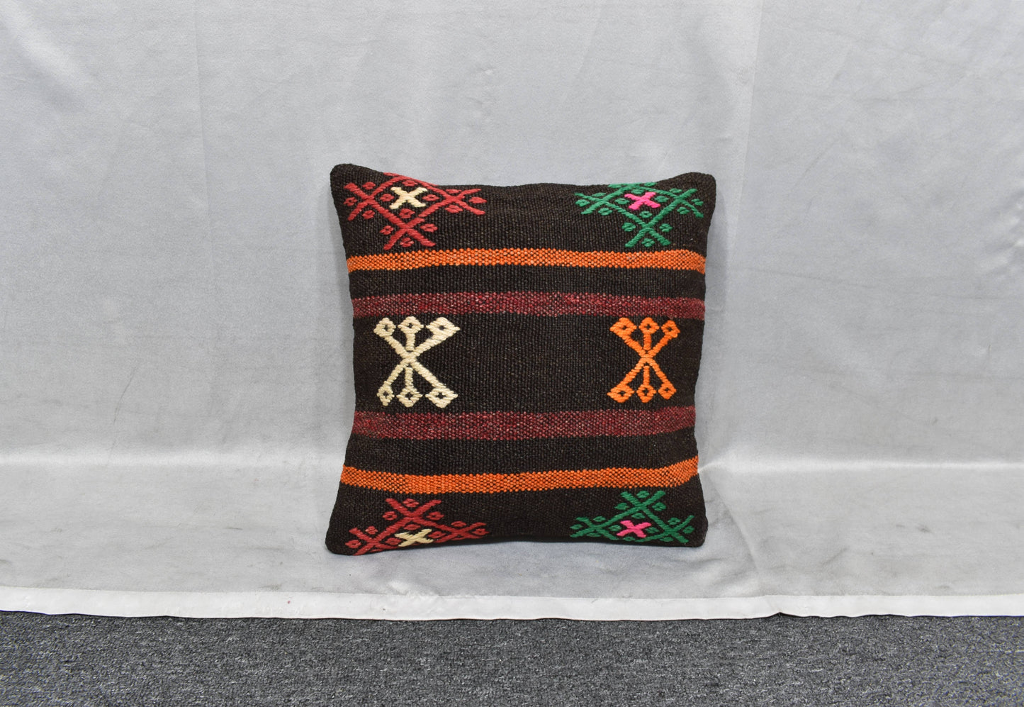 Yeni El Dokuma Dekoratif Kilim Kırlent Yastık Kılıfı 6091