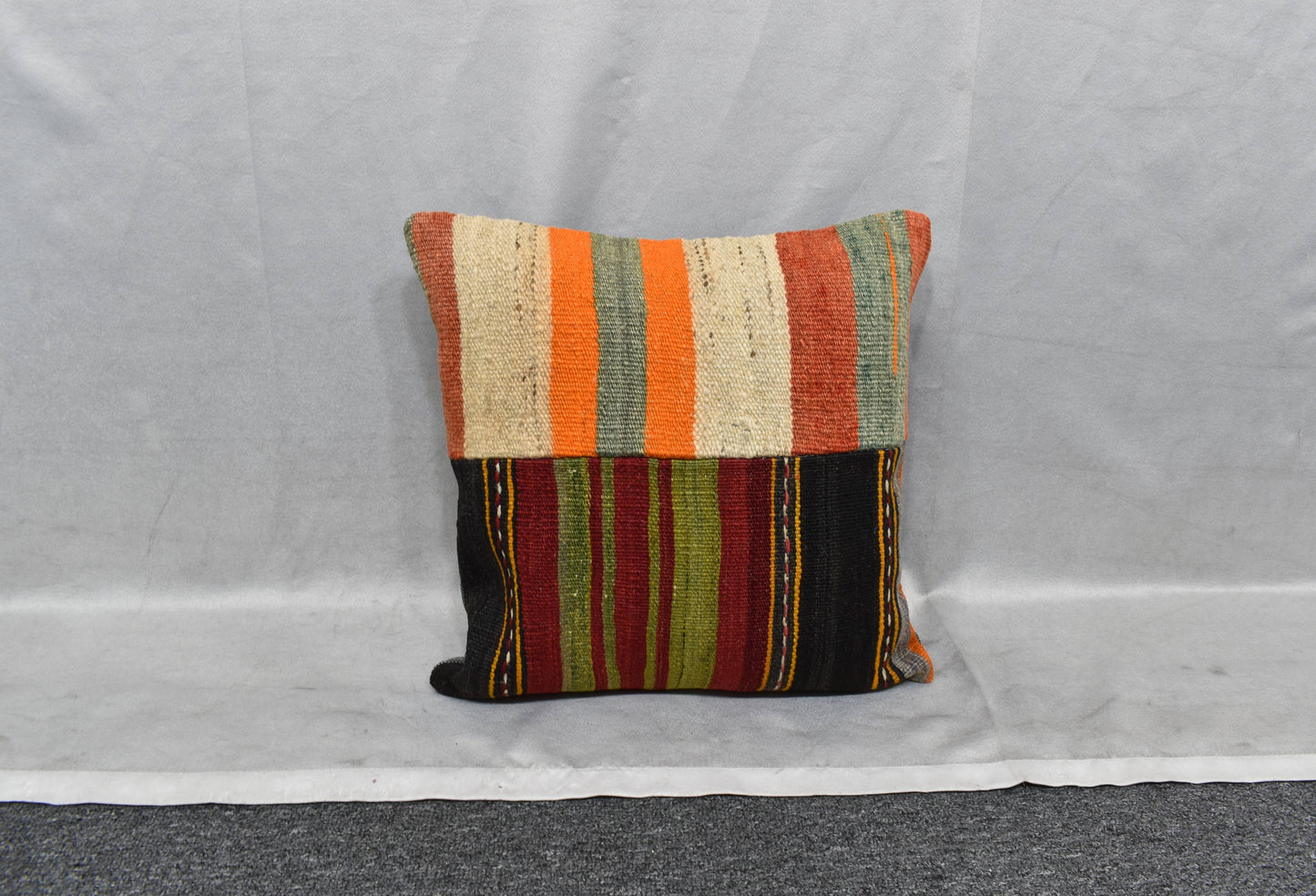 Yeni El Dokuma Patchwork Kırkyama Dekoratif Kilim Kırlent Yastık Kılıfı 6093