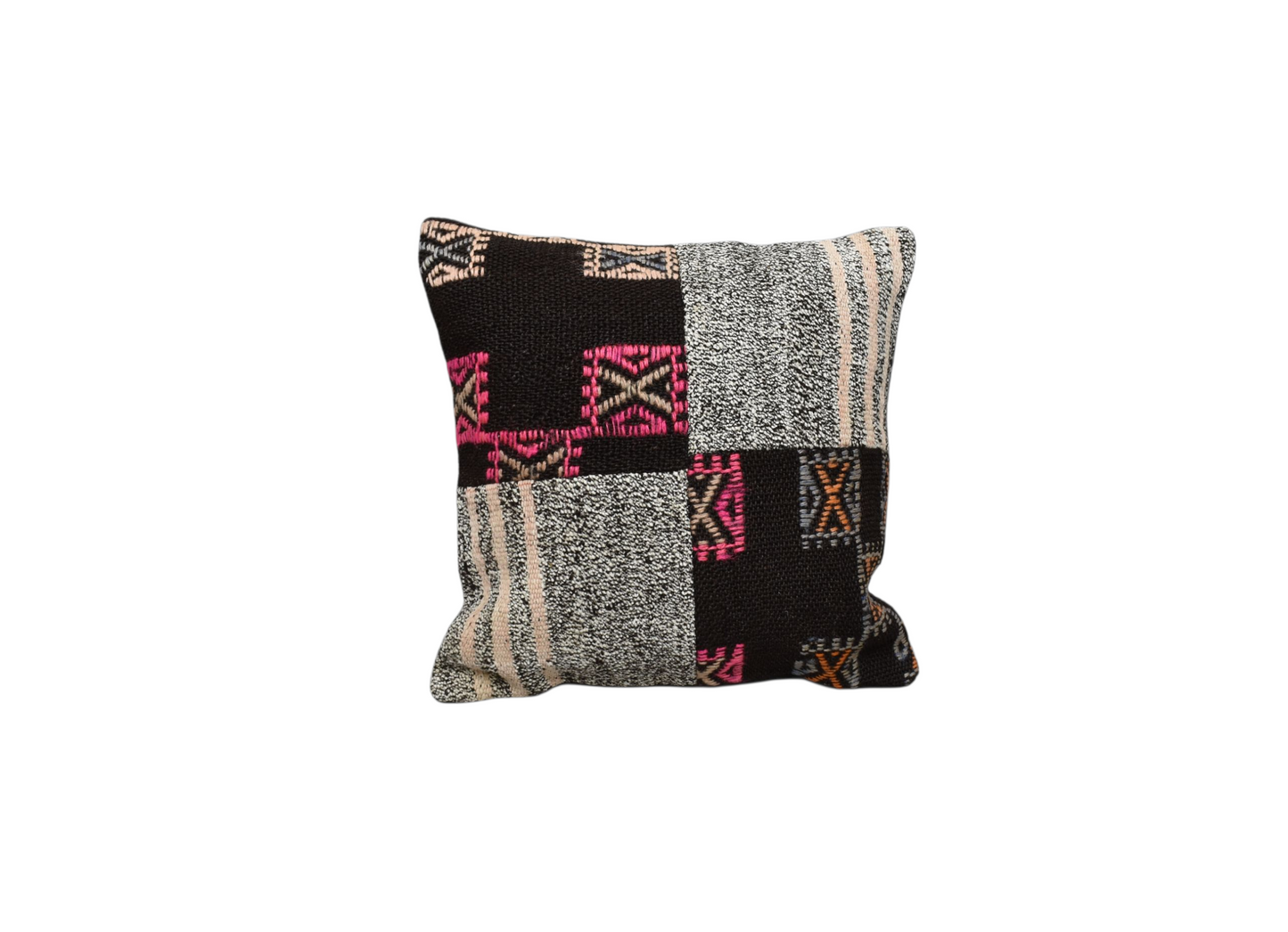 Yeni El Dokuma Patchwork Kırkyama Dekoratif Kilim Kırlent Yastık Kılıfı 6097