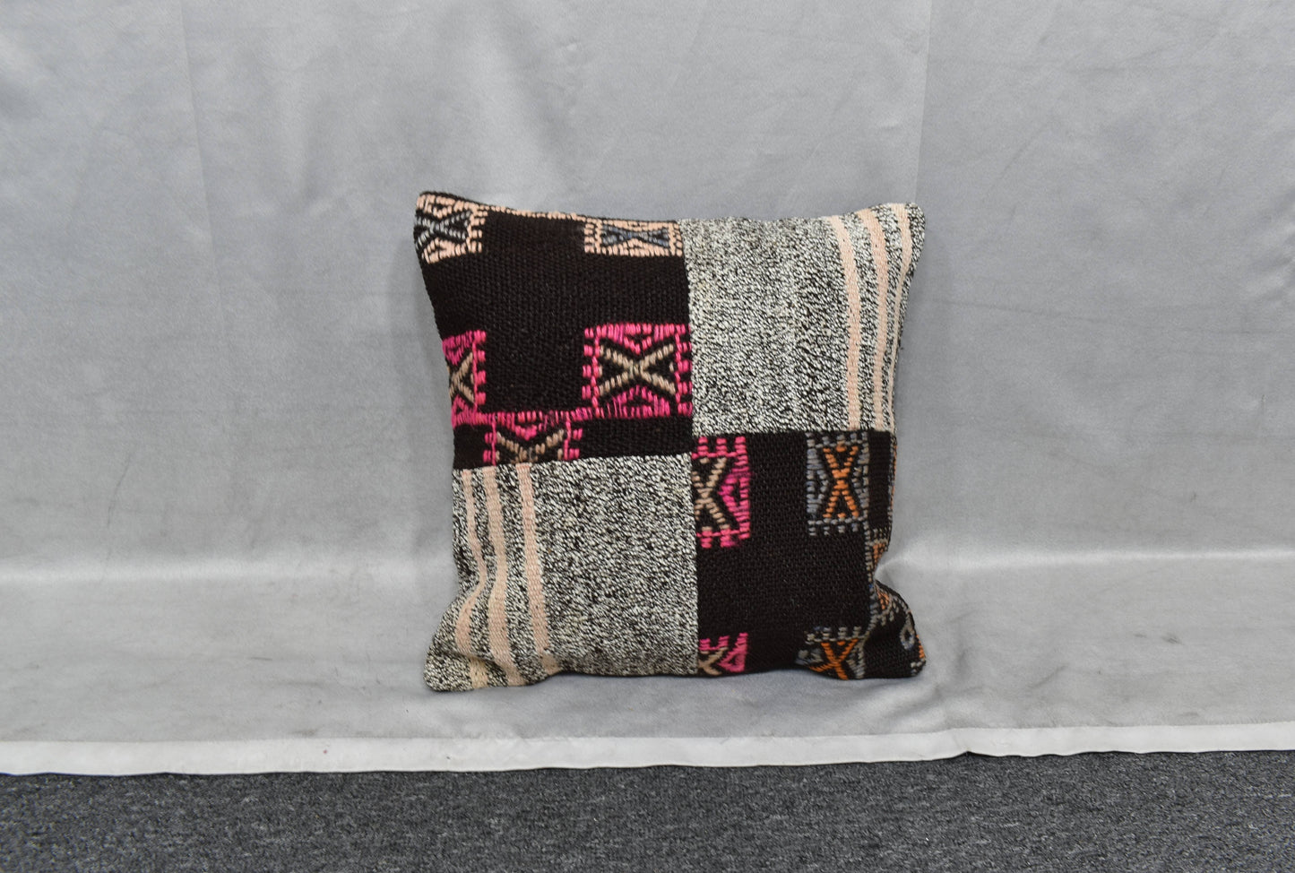 Yeni El Dokuma Patchwork Kırkyama Dekoratif Kilim Kırlent Yastık Kılıfı 6097