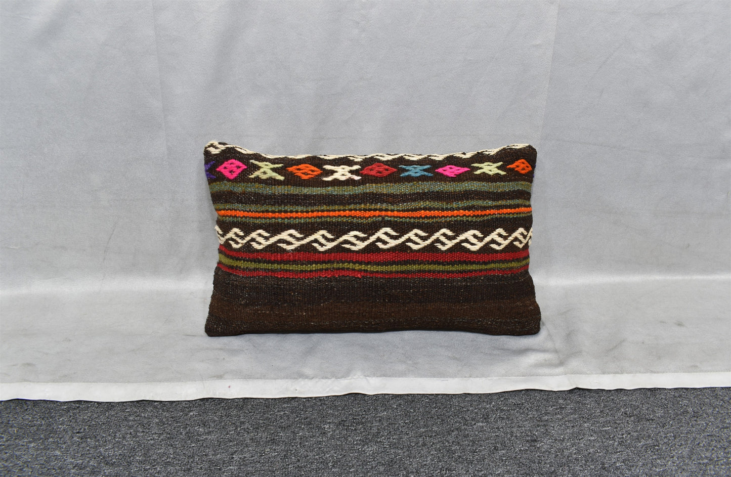 Yeni El Dokuma Dekoratif Lumbar Kilim Kırlent Yastık Kılıfı 6110