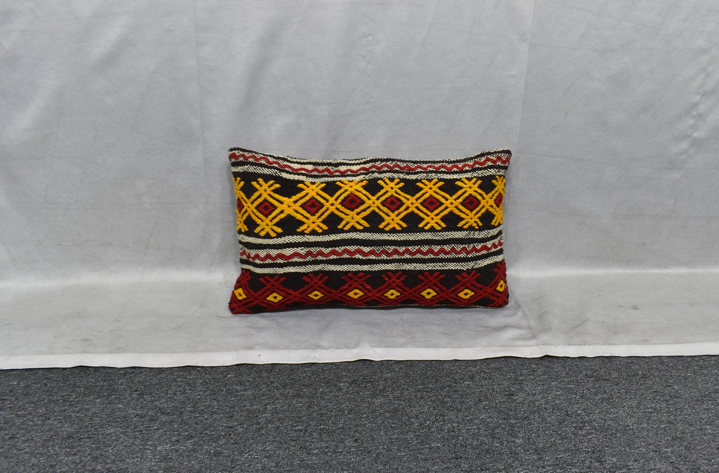 Yeni El Dokuma Dekoratif Lumbar Kilim Kırlent Yastık Kılıfı 6112