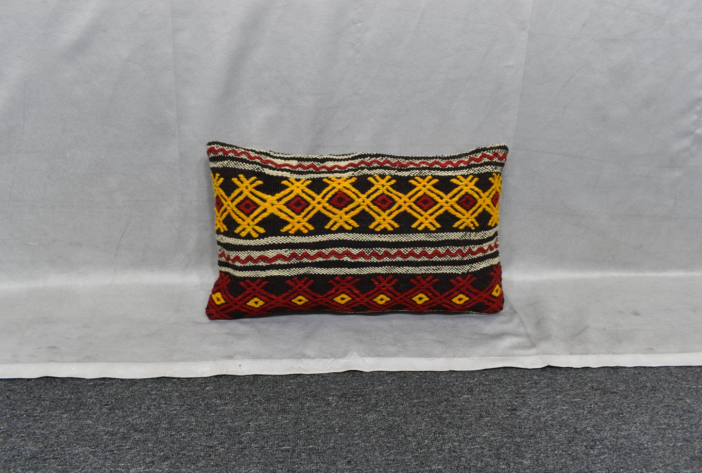 Yeni El Dokuma Dekoratif Lumbar Kilim Kırlent Yastık Kılıfı 6112