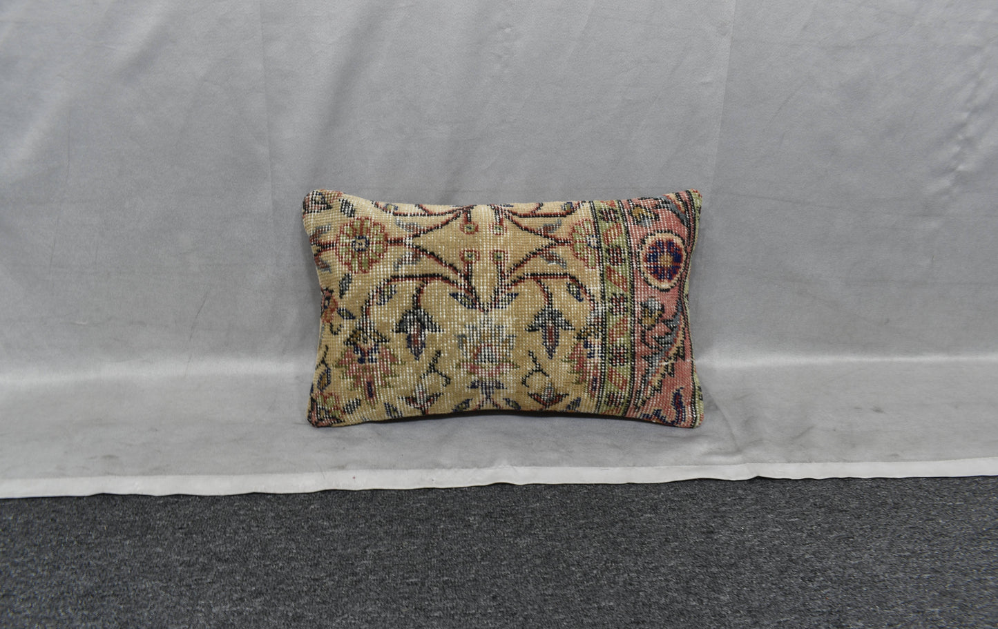 Vintage El Dokuma Dekoratif Lumbar Halı Kırlent Yastık Kılıfı 6115