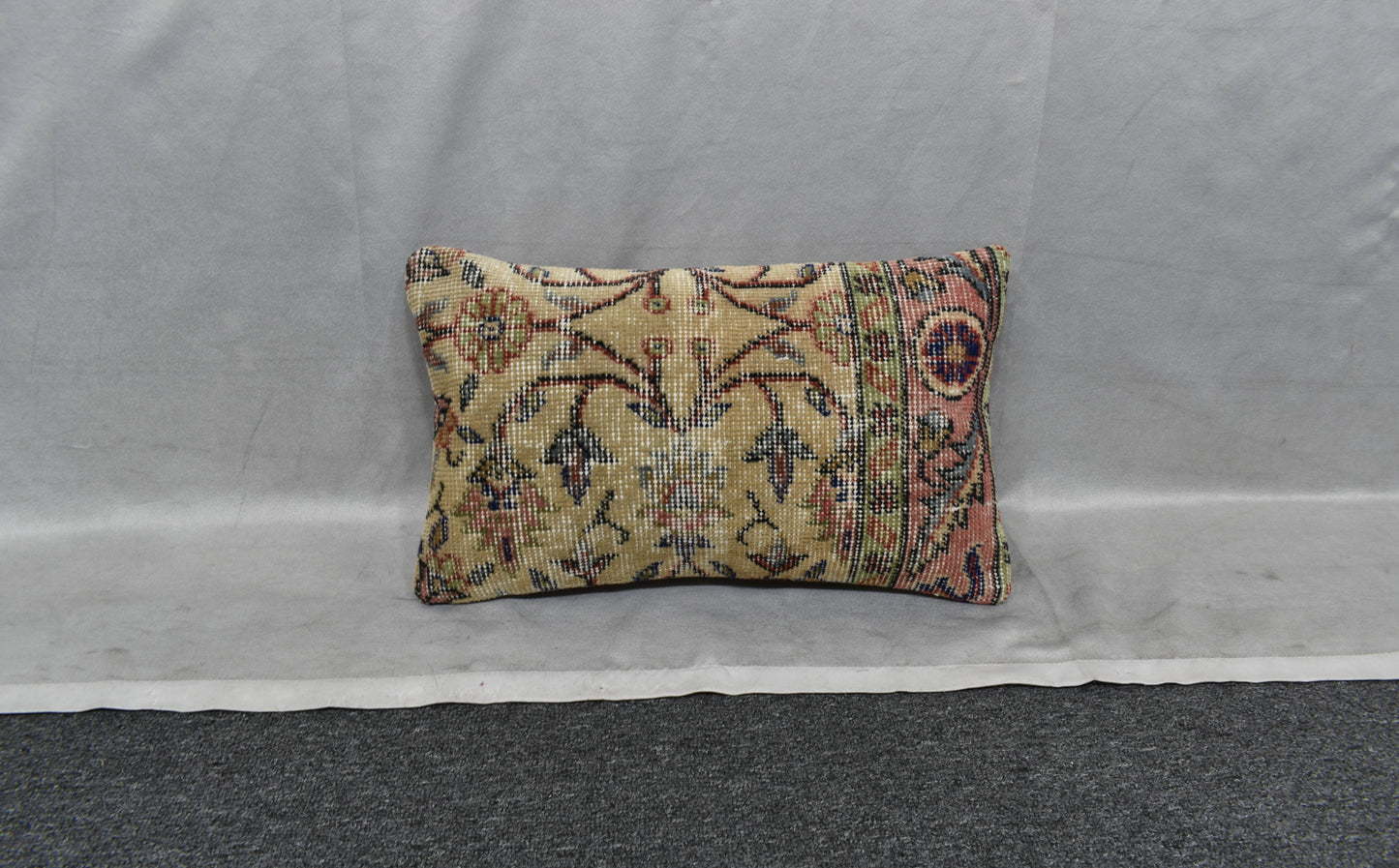 Vintage El Dokuma Dekoratif Lumbar Halı Kırlent Yastık Kılıfı 6115
