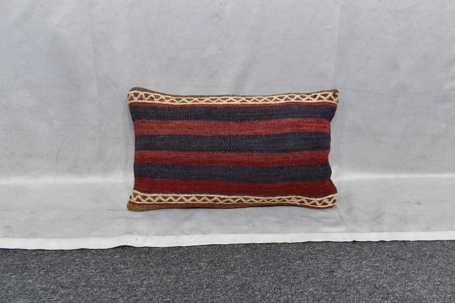 Yeni El Dokuma Dekoratif Lumbar Kilim Kırlent Yastık Kılıfı 6124