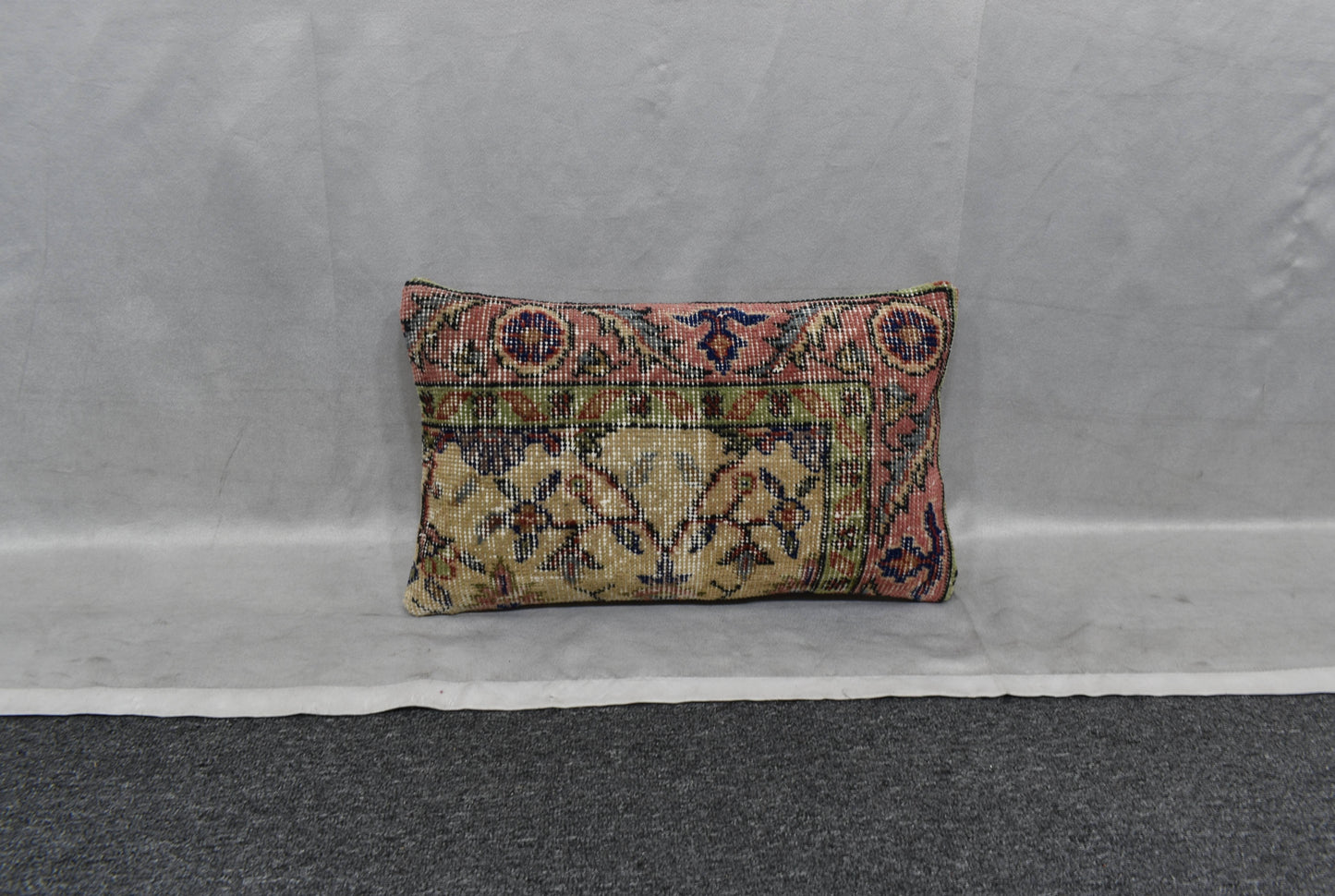 Vintage El Dokuma Dekoratif Lumbar Halı Kırlent Yastık Kılıfı 6129