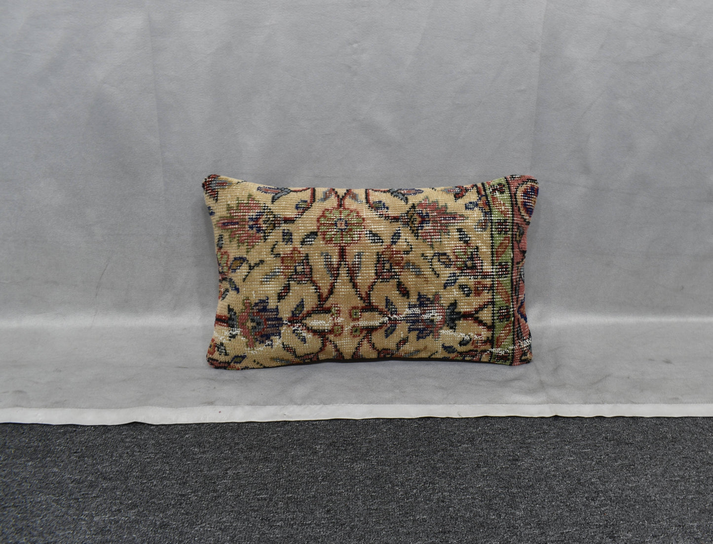 Vintage El Dokuma Dekoratif Lumbar Halı Kırlent Yastık Kılıfı 6138