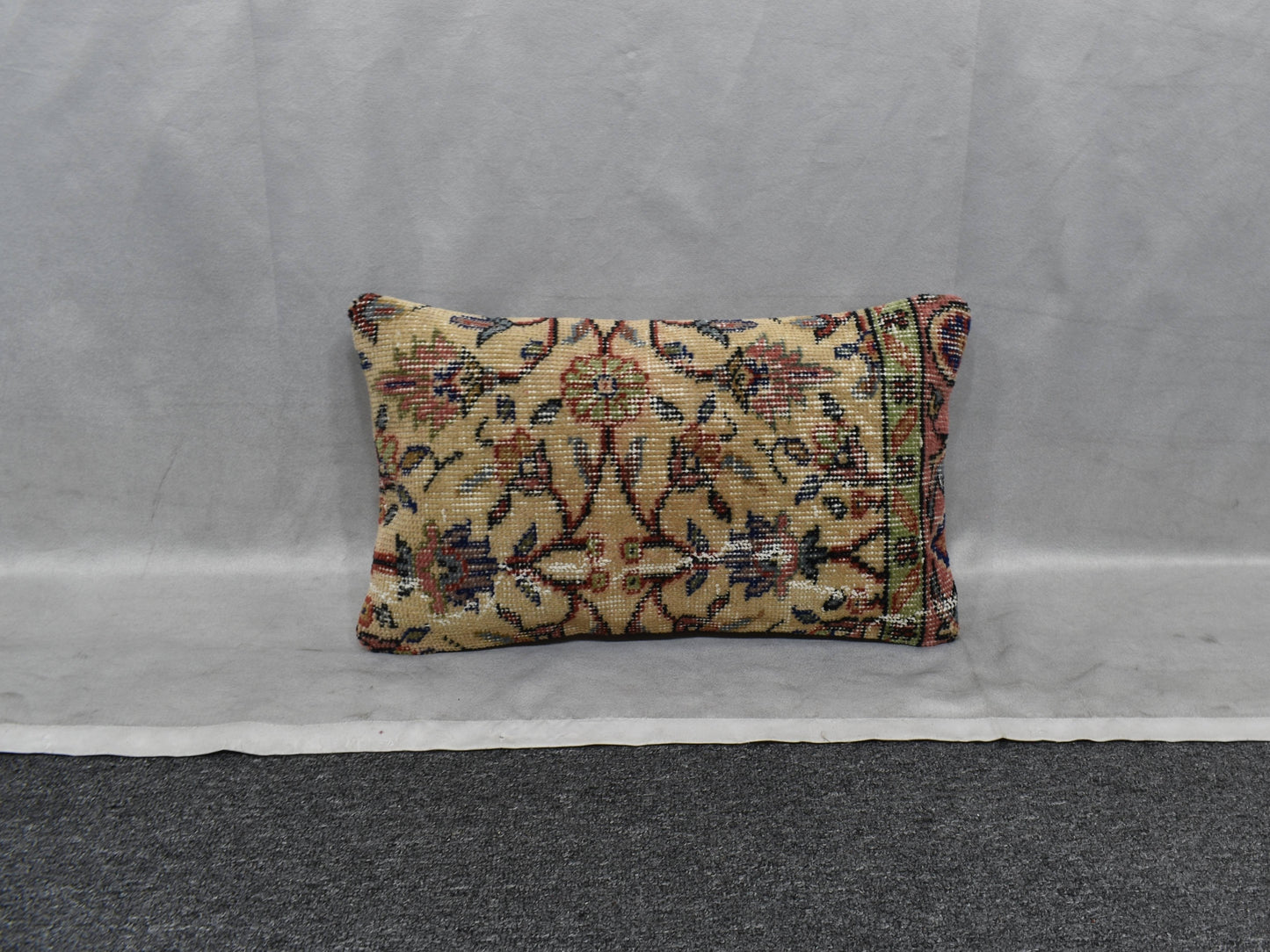 Vintage El Dokuma Dekoratif Lumbar Halı Kırlent Yastık Kılıfı 6138