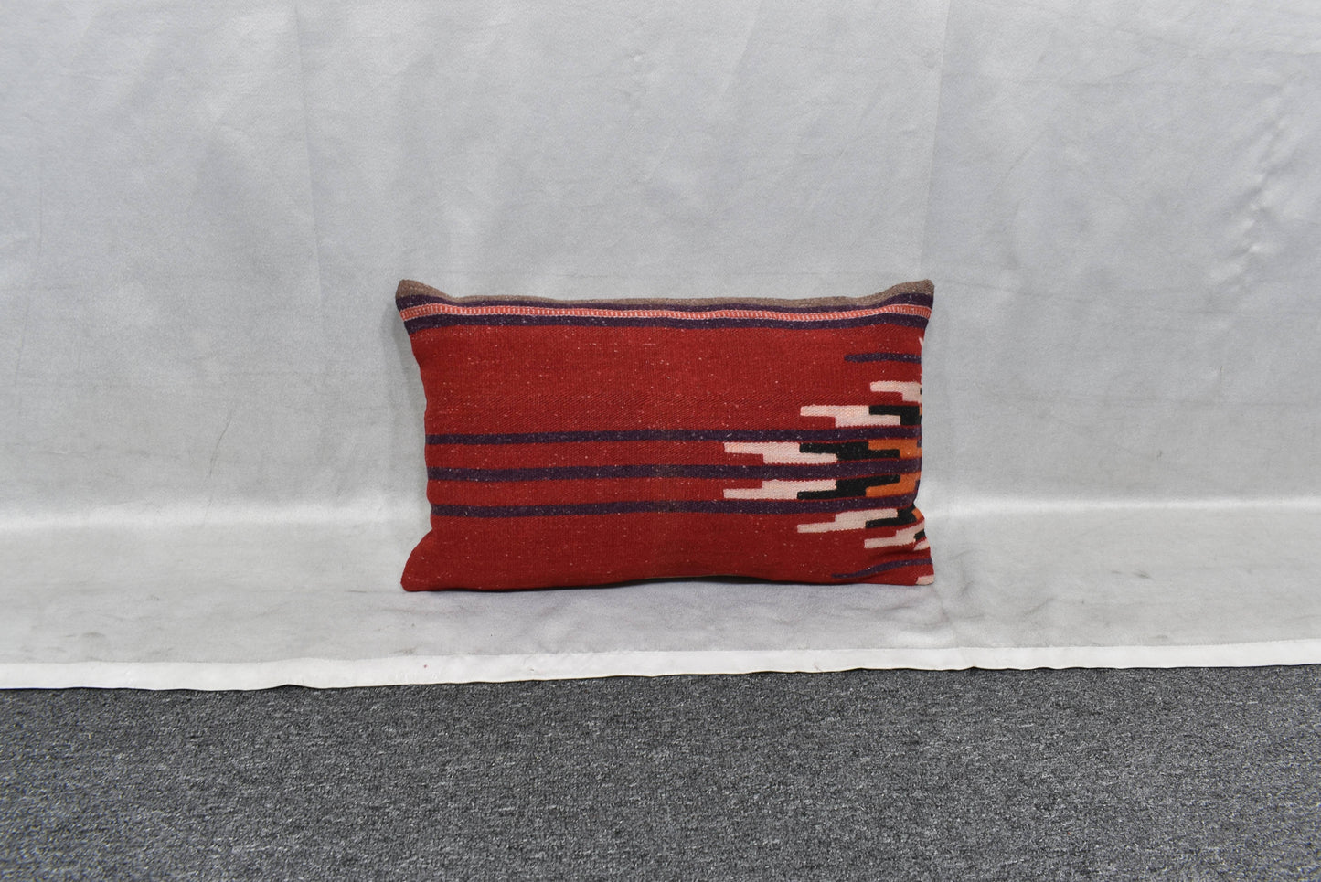 Yeni El Dokuma Dekoratif Lumbar Kilim Kırlent Yastık Kılıfı 6139