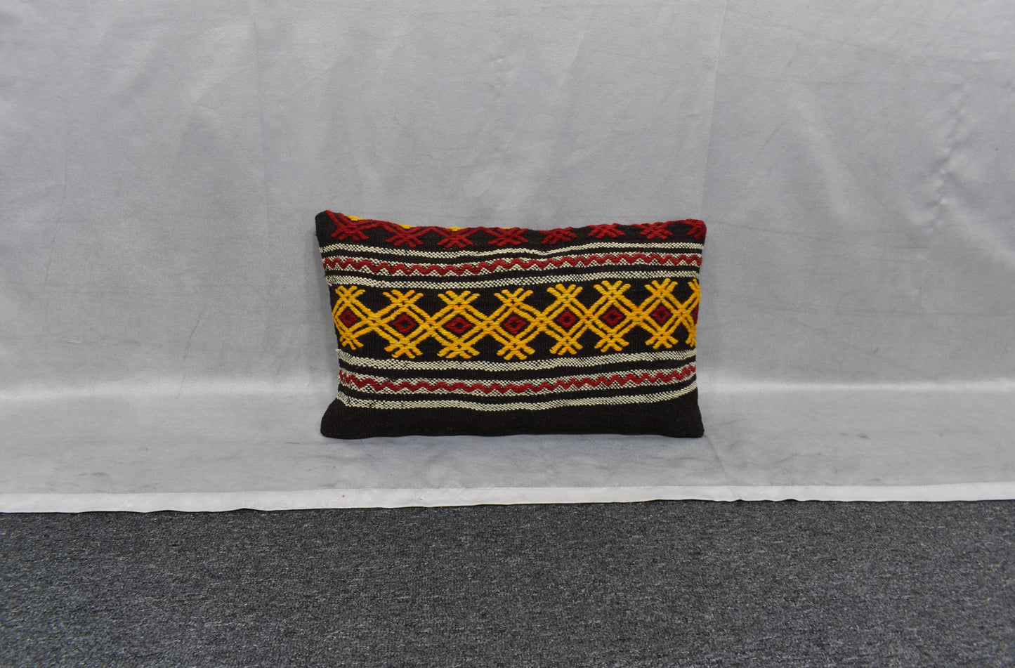 Yeni El Dokuma Dekoratif Lumbar Kilim Kırlent Yastık Kılıfı 6140