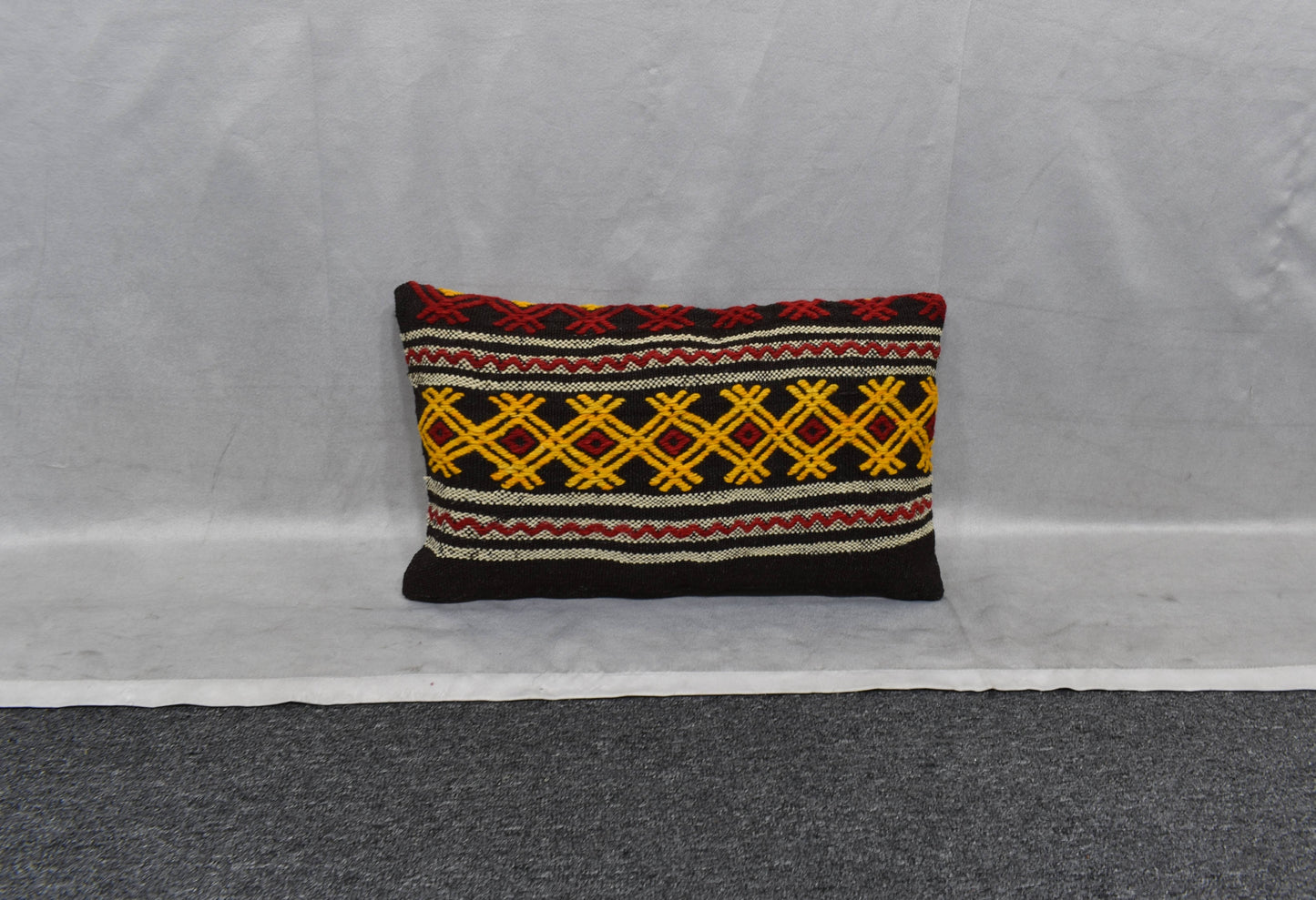 Yeni El Dokuma Dekoratif Lumbar Kilim Kırlent Yastık Kılıfı 6140