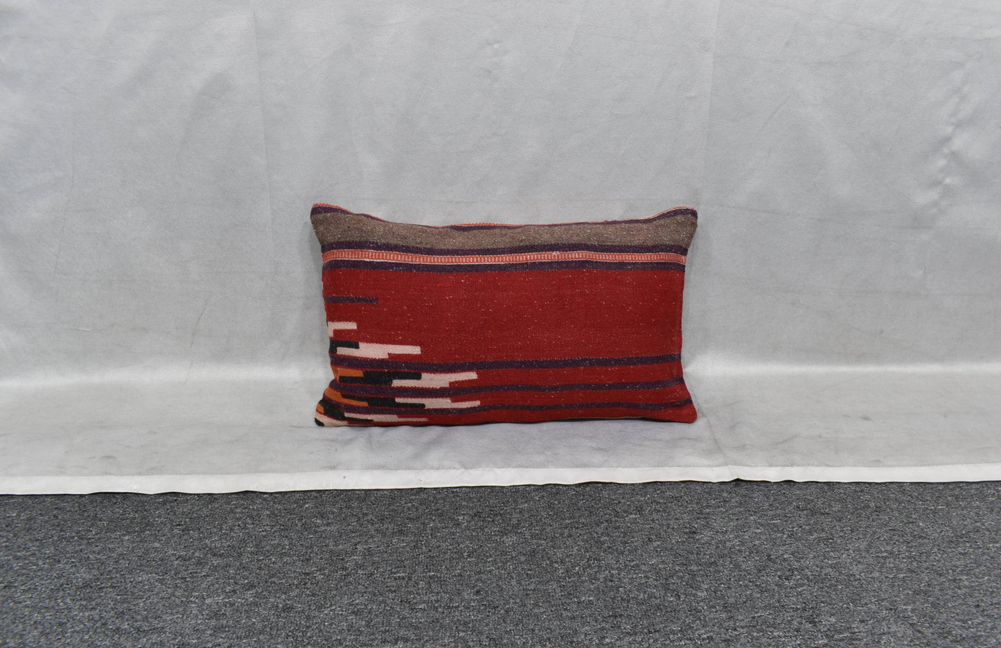 Yeni El Dokuma Dekoratif Lumbar Kilim Kırlent Yastık Kılıfı 6152