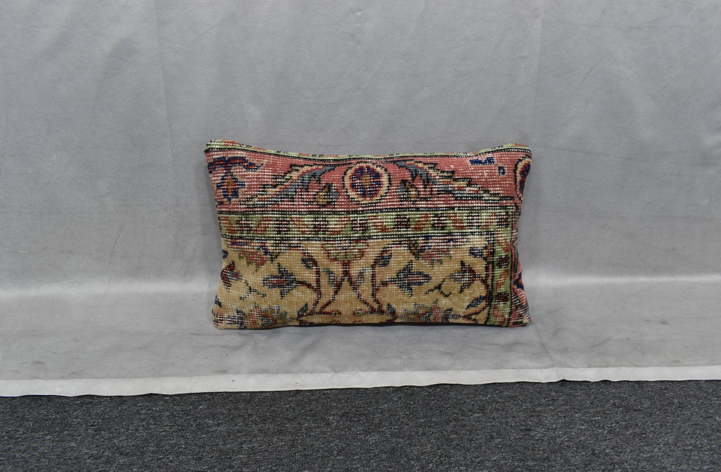 Vintage El Dokuma Dekoratif Lumbar Halı Kırlent Yastık Kılıfı 6154