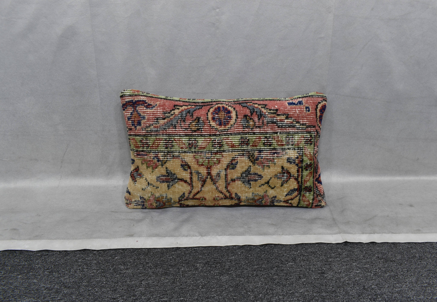 Vintage El Dokuma Dekoratif Lumbar Halı Kırlent Yastık Kılıfı 6154