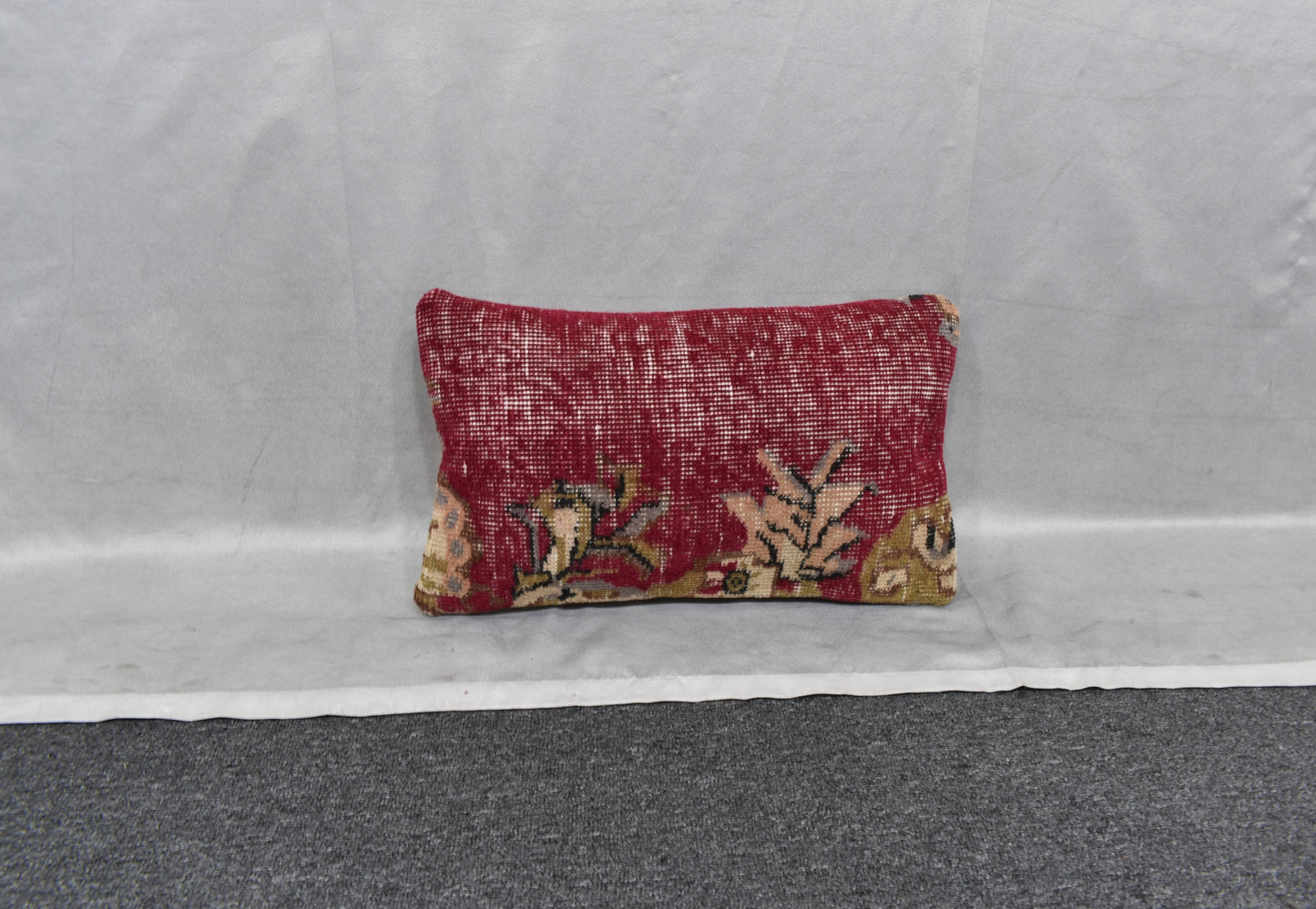 Vintage El Dokuma Dekoratif Lumbar Halı Kırlent Yastık Kılıfı 6157