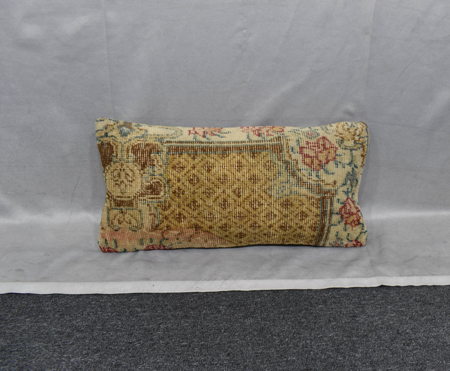 Vintage El Dokuma Dekoratif Lumbar Halı Kırlent Yastık Kılıfı 6165