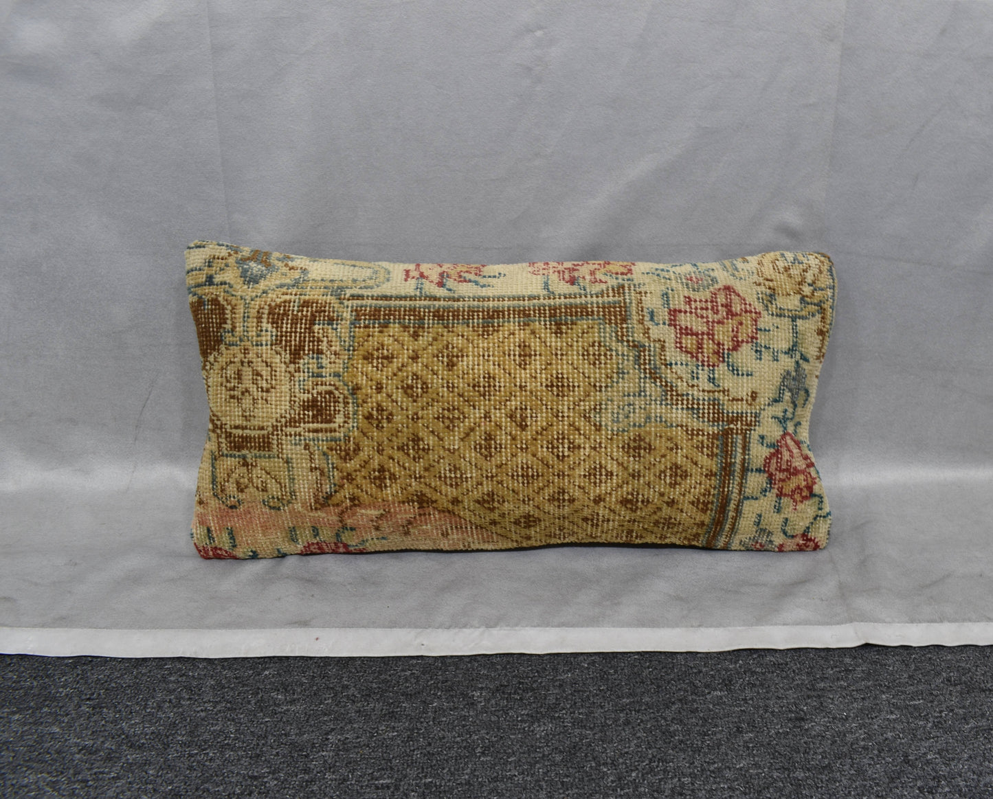 Vintage El Dokuma Dekoratif Lumbar Halı Kırlent Yastık Kılıfı 6165